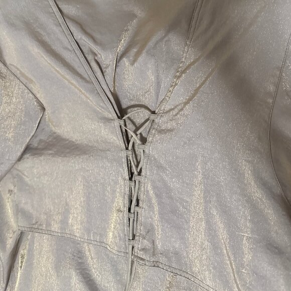 J. GALLERY WOMEN'S  METALLICA  LIGHT GOLD CAR JACKET WITH HOOD SIZE MEDIUM - Picture 7 of 9